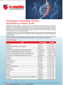 Nucleosides, Nucleotides, Purines, Pyrimidines & Nucleic Acids